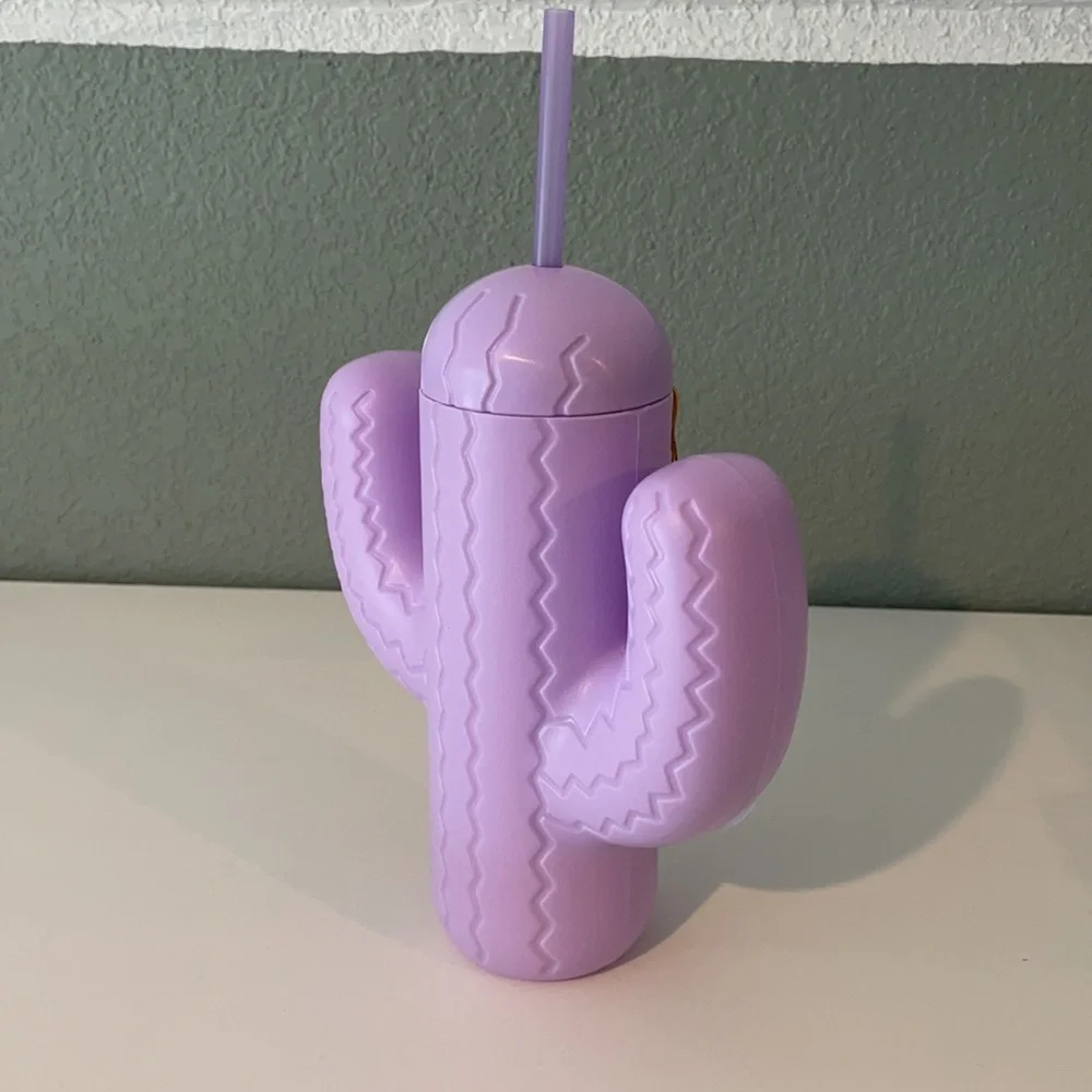 Pink Sky Cactus Straw Cup with Straw